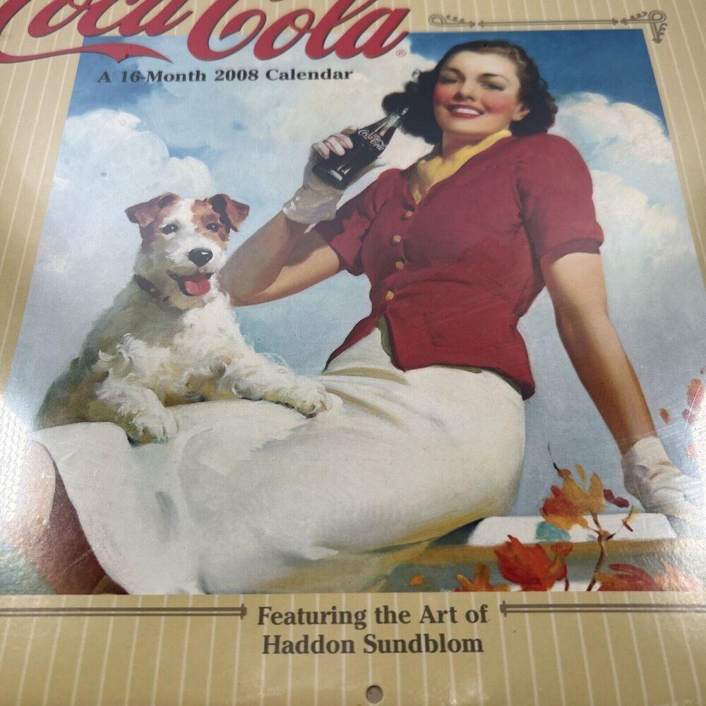 2008 Coca‎ Cola 16 Month Calendar Featuring Art by Haddon Sundblom Sealed NEW - Picture 2 of 9